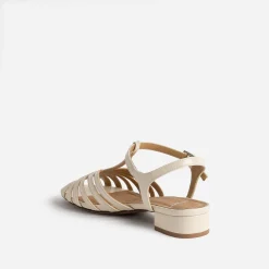 Eram Sandales^Sandale écrue vernie bride en T ECRU