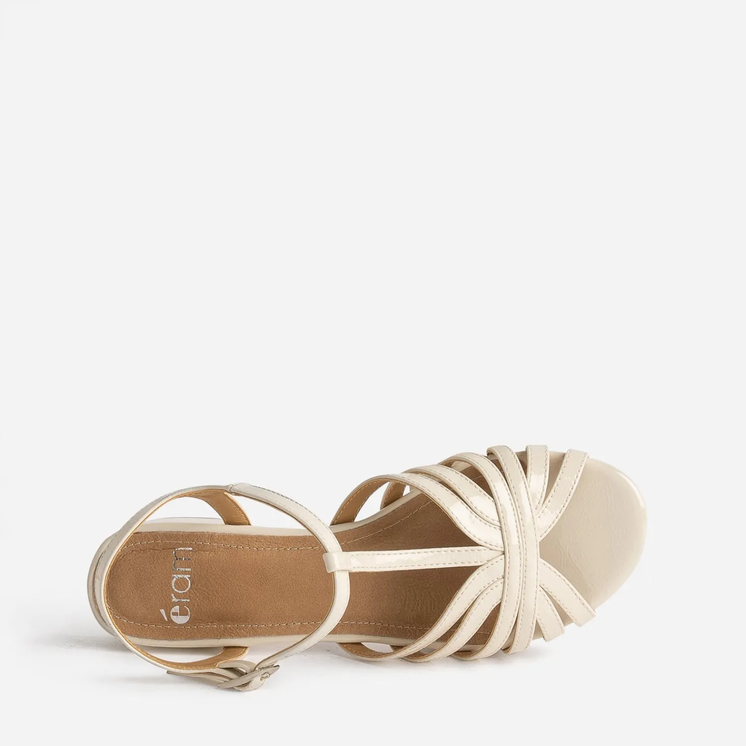 Eram Sandales^Sandale écrue vernie bride en T ECRU