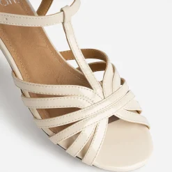 Eram Sandales^Sandale écrue vernie bride en T ECRU