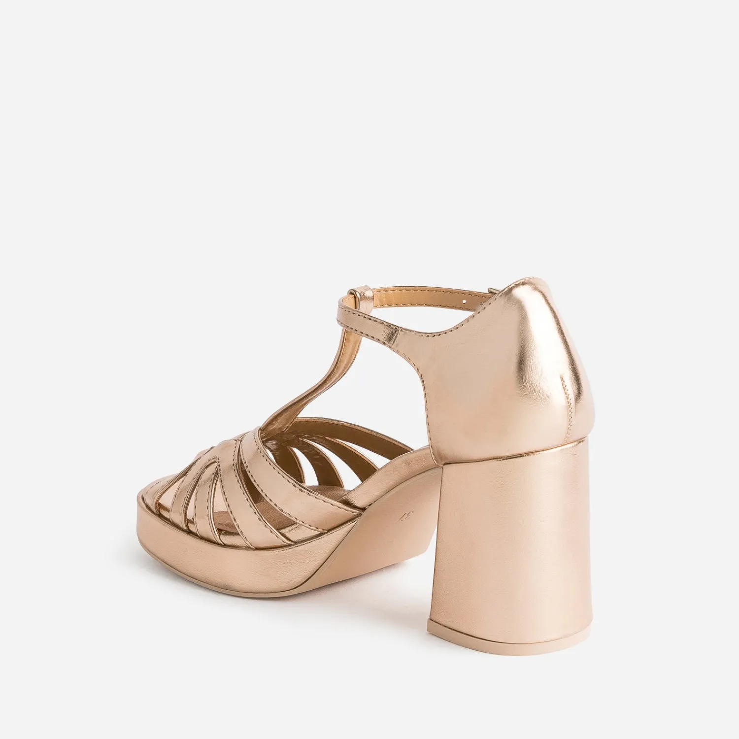 Eram Sandales^Sandale cuivrée à talon BEIGE
