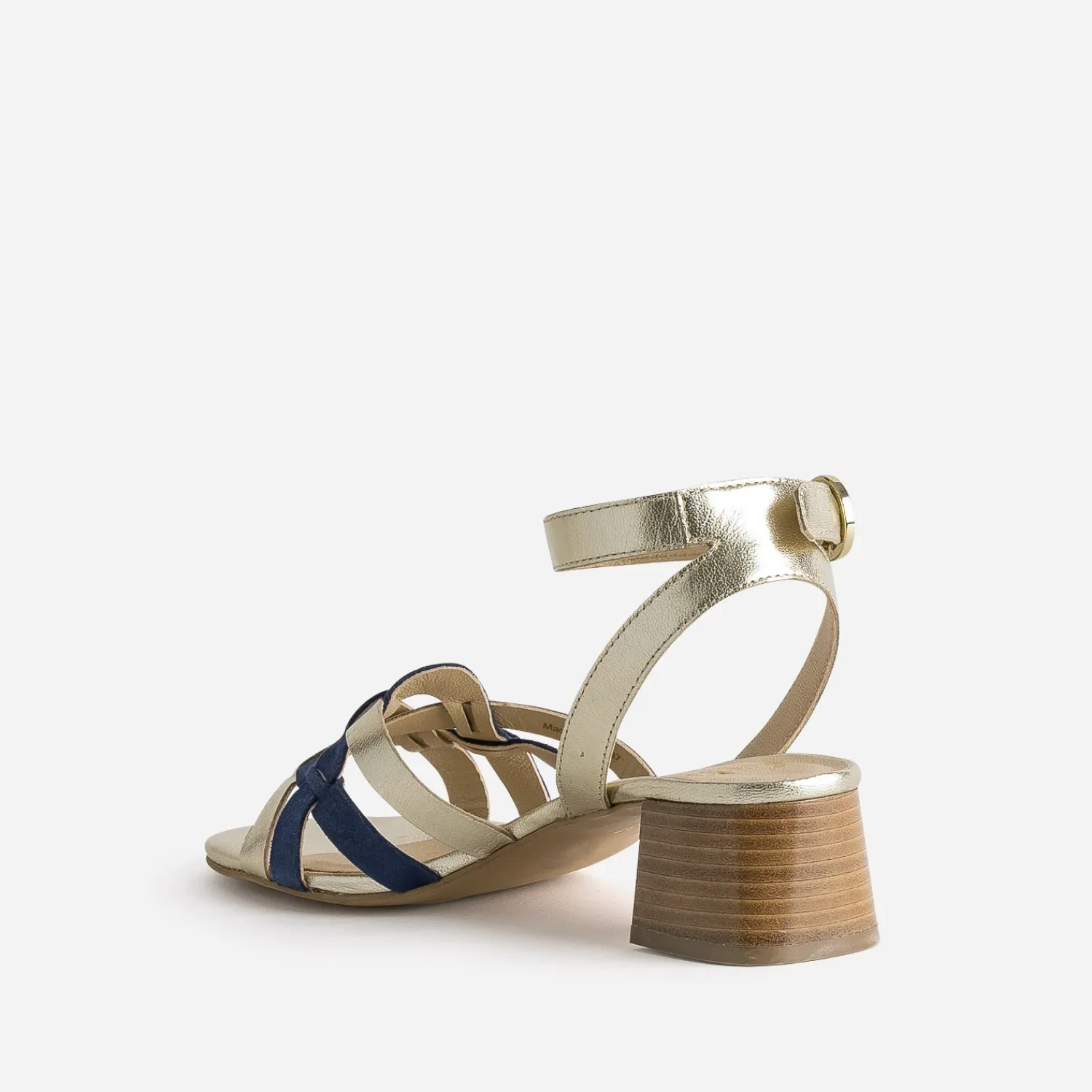 Eram Sandales^Sandale dorée et roi bi-matière BLEU