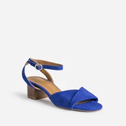 Eram Flex Sandales^Sandale électrique cuir velours BLEU