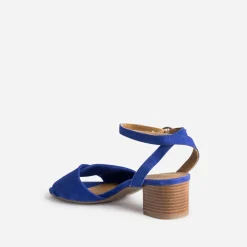 Eram Flex Sandales^Sandale électrique cuir velours BLEU