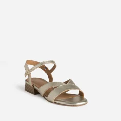 Eram Flex Sandales^Sandale dée cuir petit talon OR