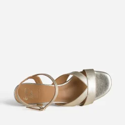 Eram Flex Sandales^Sandale dée cuir petit talon OR