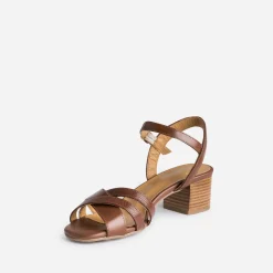 Eram Flex Sandales^Sandale marron en cuir COGNAC