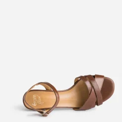 Eram Flex Sandales^Sandale marron en cuir COGNAC