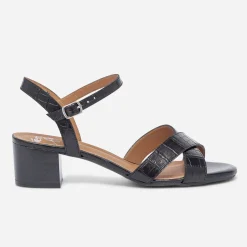 Eram Flex Sandales^Sandale e en cuir effet croco NOIR
