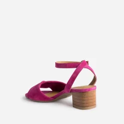 Eram Flex Sandales^Sandale foncé cuir velours ROSE