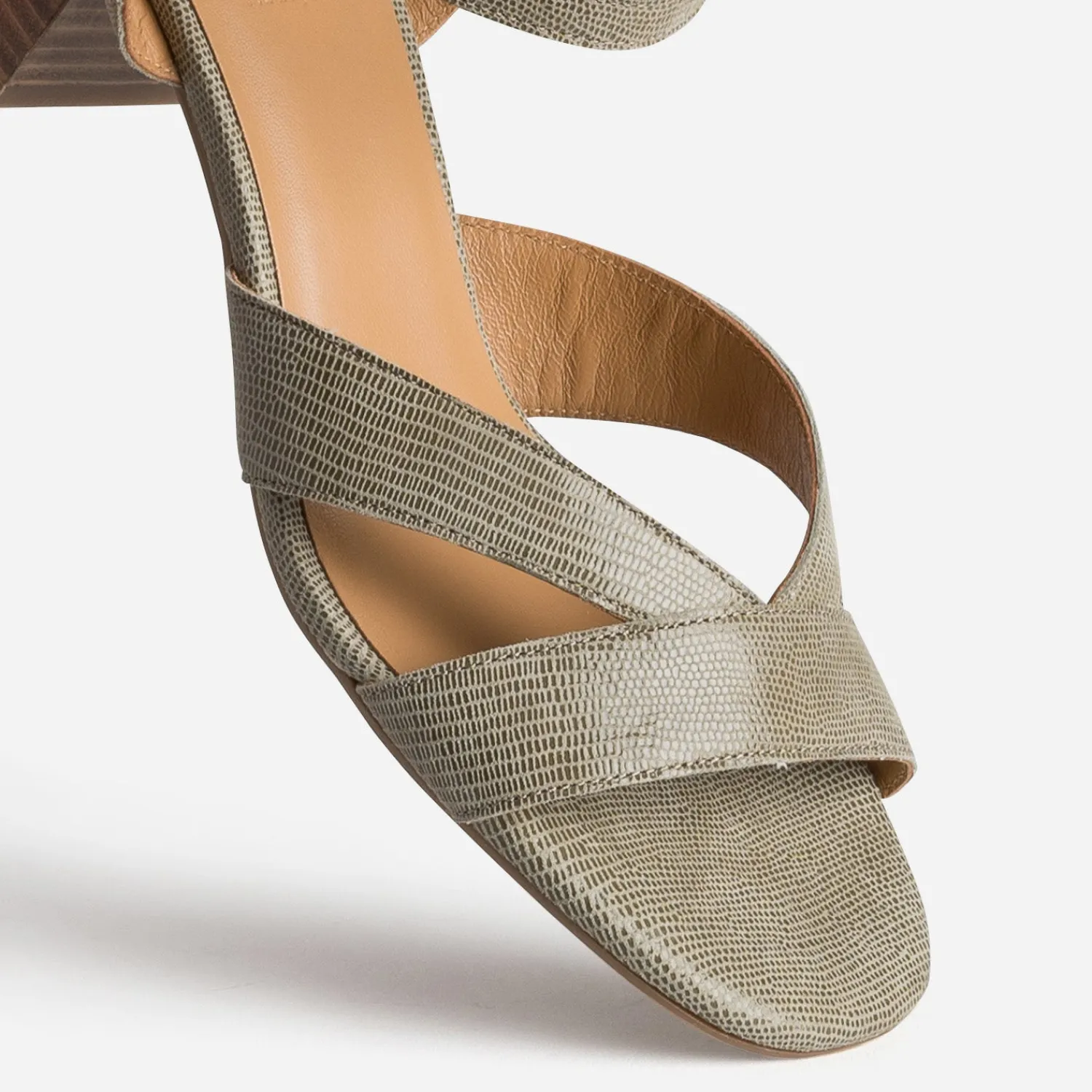 Eram Flex Sandales^Sandale e cuir effet python VERT