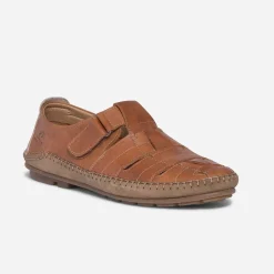 Fluchos Nu-Pieds/Sandales^Sandale fermée camel en cuir COGNAC