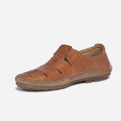 Fluchos Nu-Pieds/Sandales^Sandale fermée camel en cuir COGNAC