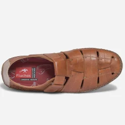 Fluchos Nu-Pieds/Sandales^Sandale fermée camel en cuir COGNAC