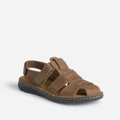 Eram Nu-Pieds/Sandales^Sandale fermée marron en cuir CAMEL