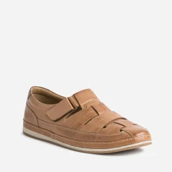 Eram Nu-Pieds/Sandales^Sandale fermée marron en cuir COGNAC