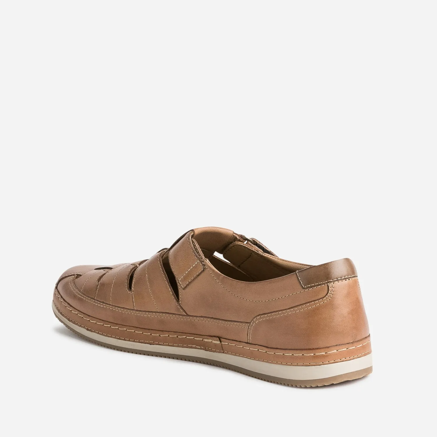 Eram Nu-Pieds/Sandales^Sandale fermée marron en cuir COGNAC