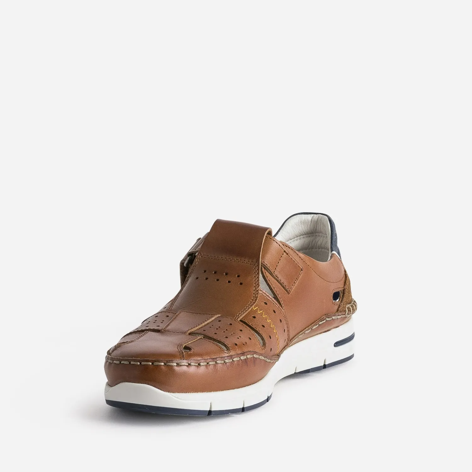 Fluchos Nu-Pieds/Sandales^Sandale en cuir COGNAC