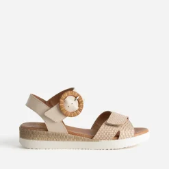 FRANCE ARNO Sandales^Sandale cuir embossé BEIGE
