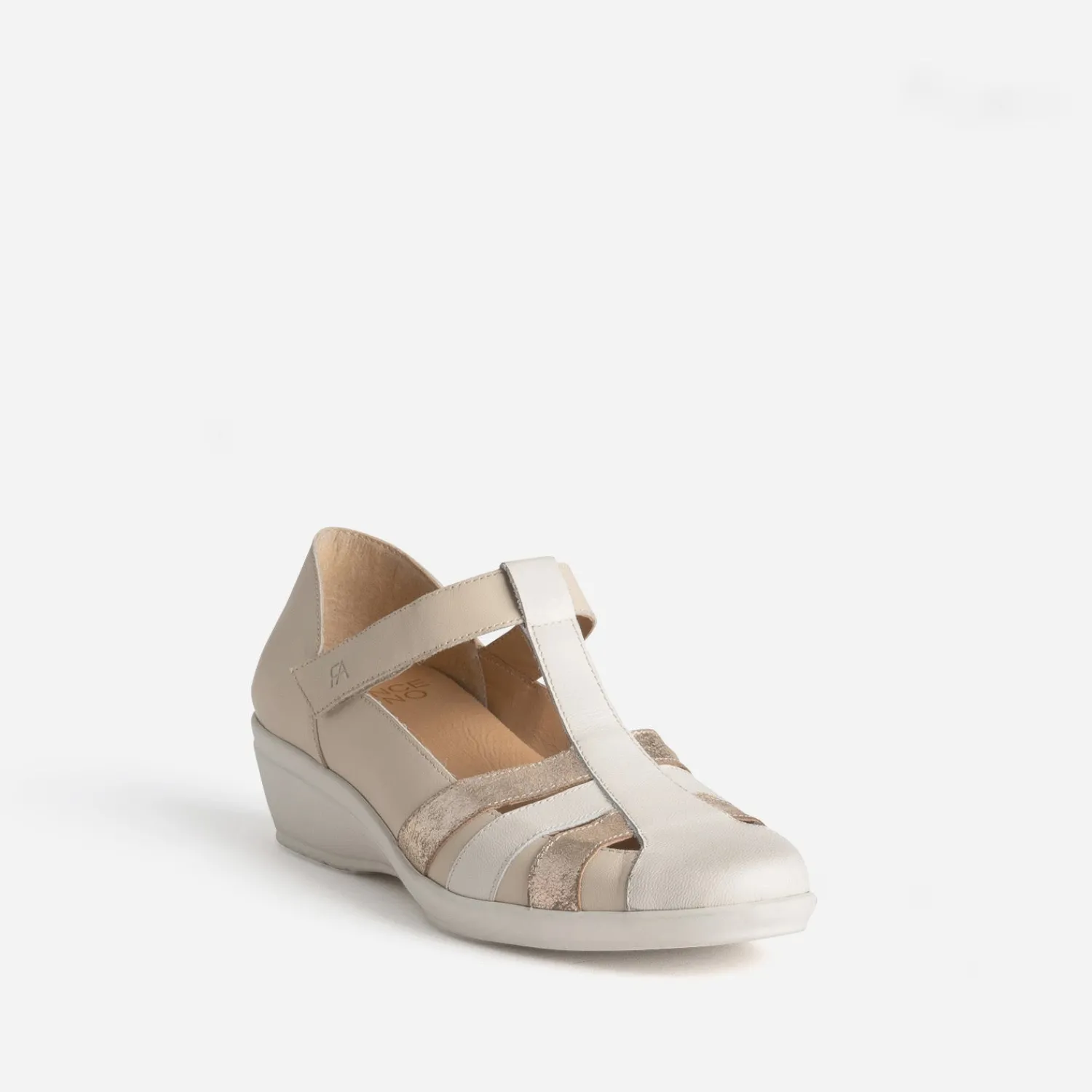 FRANCE ARNO Ballerines^Sandale cuir BEIGE
