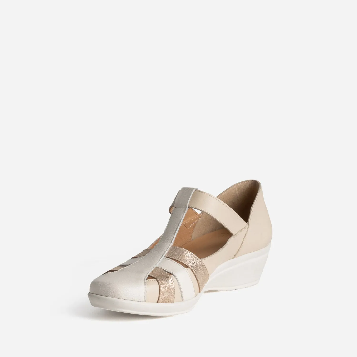 FRANCE ARNO Ballerines^Sandale cuir BEIGE