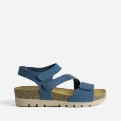 FRANCE ARNO Sandales^Sandale e cuir nubuck BLEU