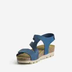 FRANCE ARNO Sandales^Sandale e cuir nubuck BLEU