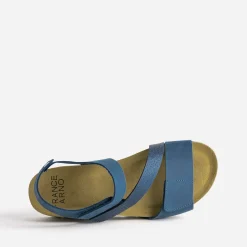 FRANCE ARNO Sandales^Sandale e cuir nubuck BLEU