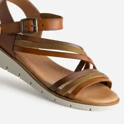 FRANCE ARNO Sandales^Sandale cuir COGNAC