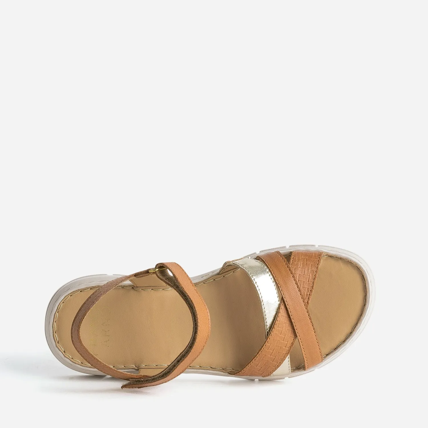 FRANCE ARNO Sandales^Sandale cuir COGNAC
