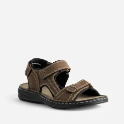 FRANCE ARNO Nu-Pieds/Sandales^Sandale marron cuir à scratchs COGNAC