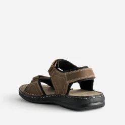 FRANCE ARNO Nu-Pieds/Sandales^Sandale marron cuir à scratchs COGNAC