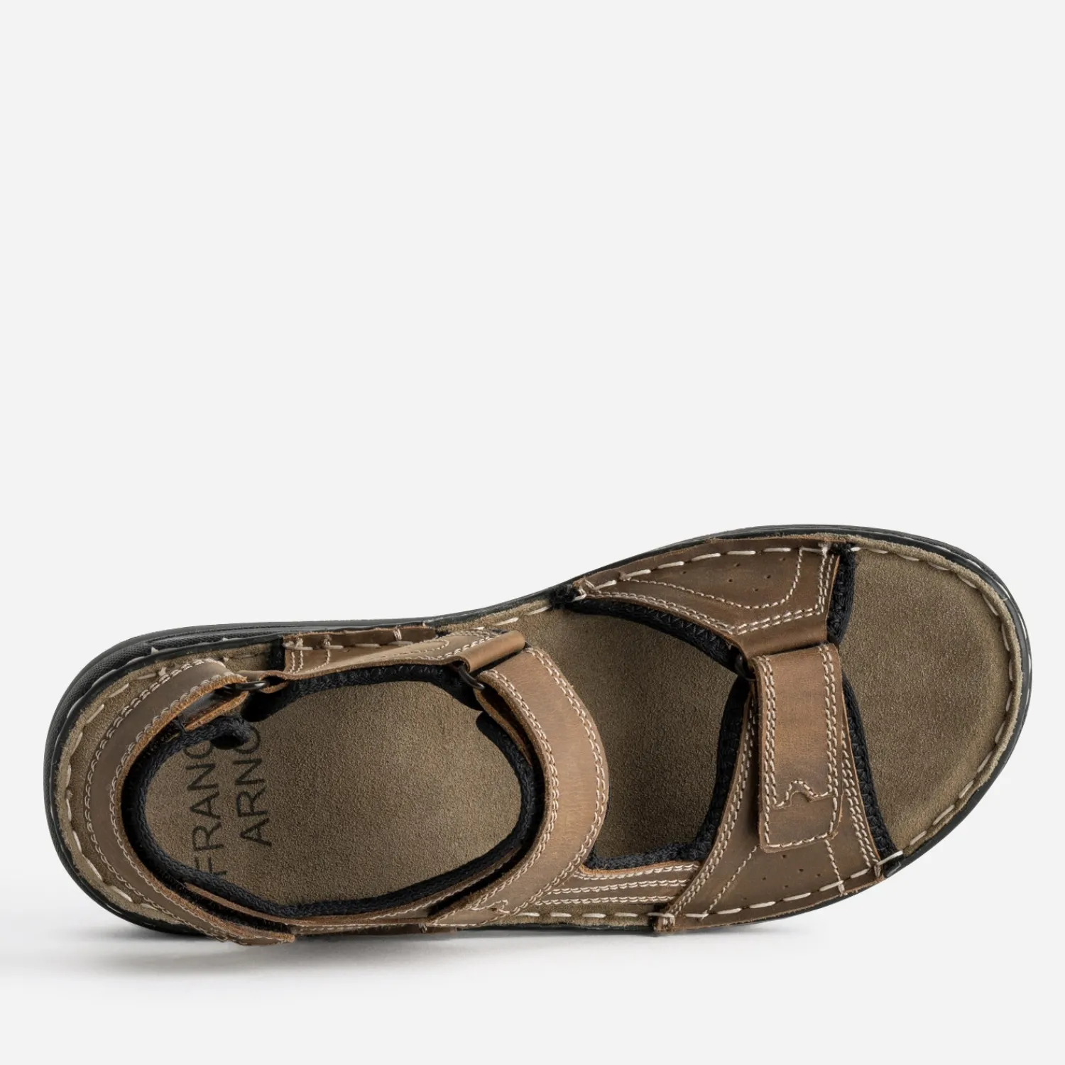 FRANCE ARNO Nu-Pieds/Sandales^Sandale marron cuir à scratchs COGNAC