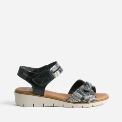 FRANCE ARNO Sandales^Sandale e cuir effet python NOIR