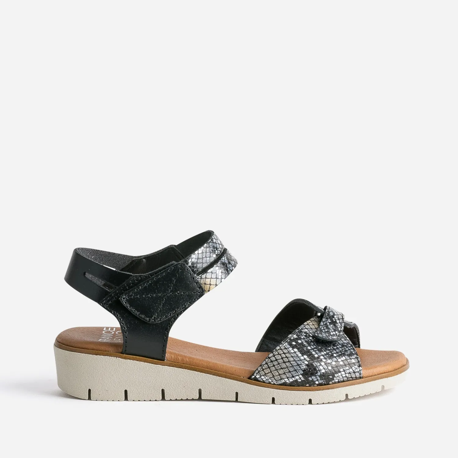FRANCE ARNO Sandales^Sandale e cuir effet python NOIR