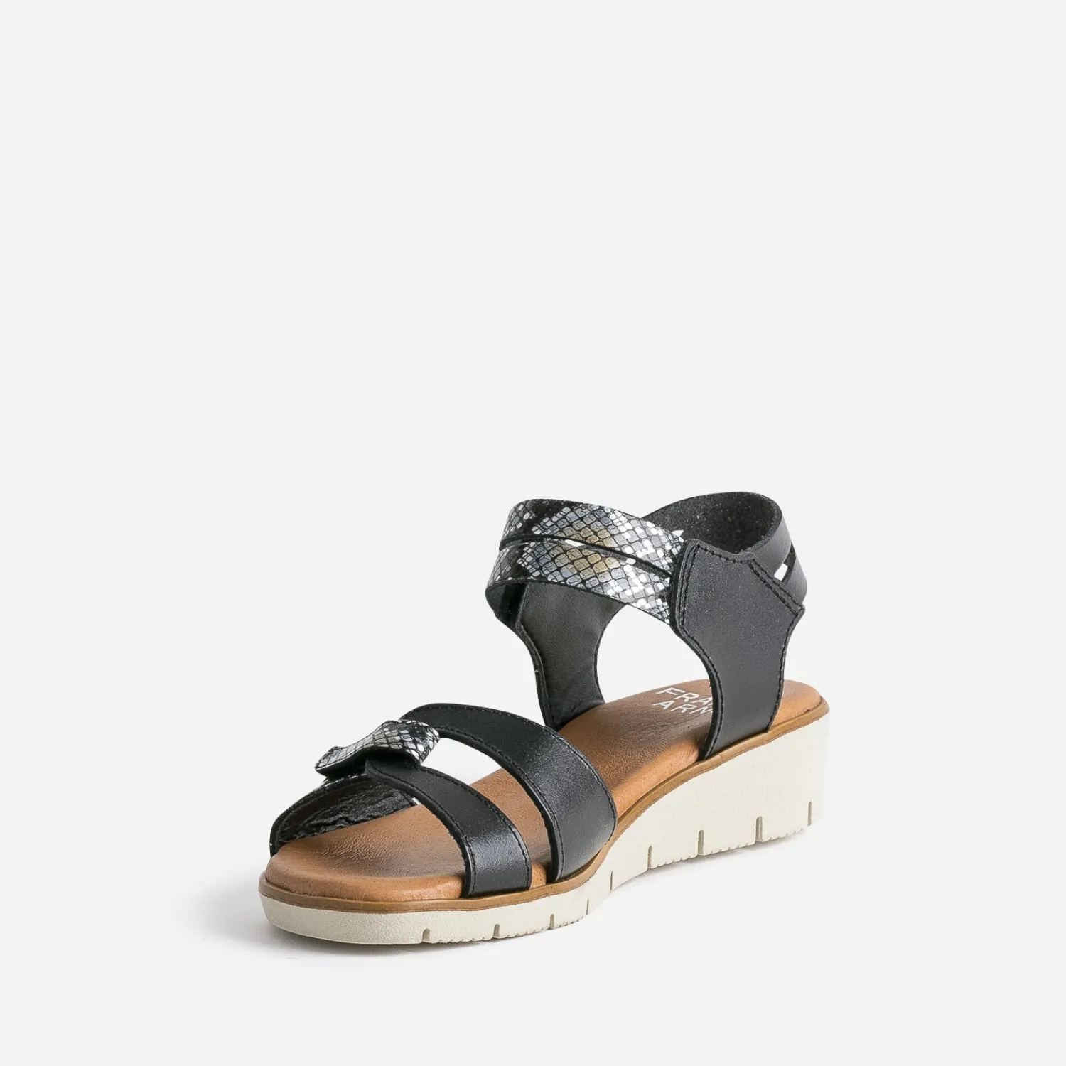 FRANCE ARNO Sandales^Sandale e cuir effet python NOIR