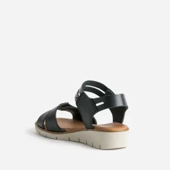 FRANCE ARNO Sandales^Sandale e cuir effet python NOIR