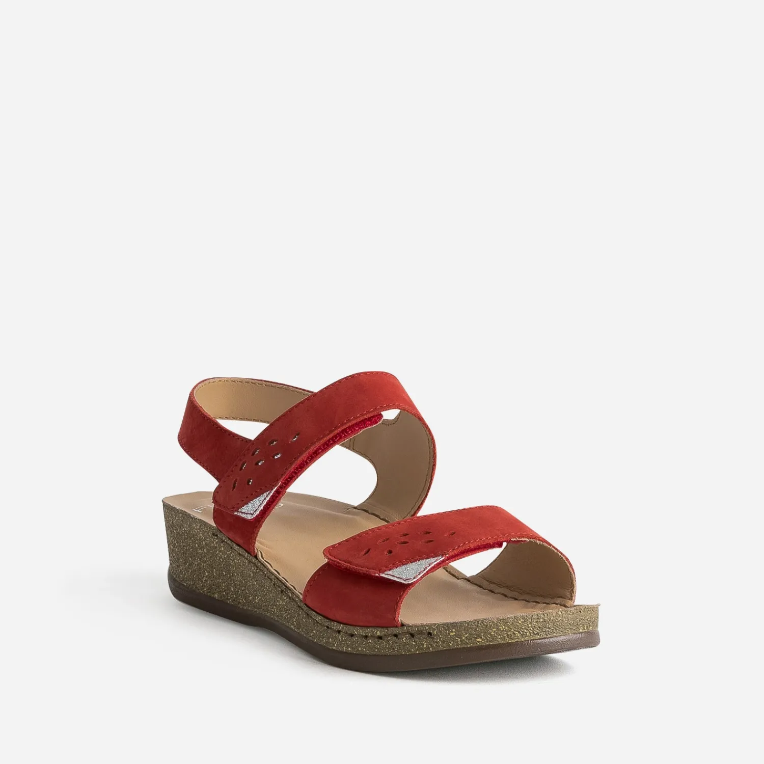 FRANCE ARNO Sandales^Sandale cuir nubuck ROUGE
