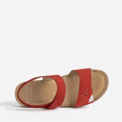 FRANCE ARNO Sandales^Sandale cuir nubuck ROUGE