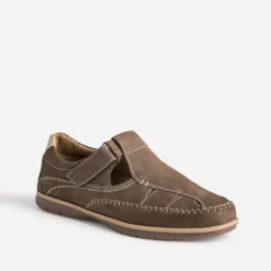FRANCE ARNO Nu-Pieds/Sandales^Sandale taupe en cuir nubuck MARRON