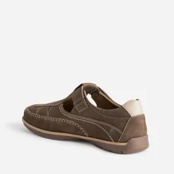 FRANCE ARNO Nu-Pieds/Sandales^Sandale taupe en cuir nubuck MARRON