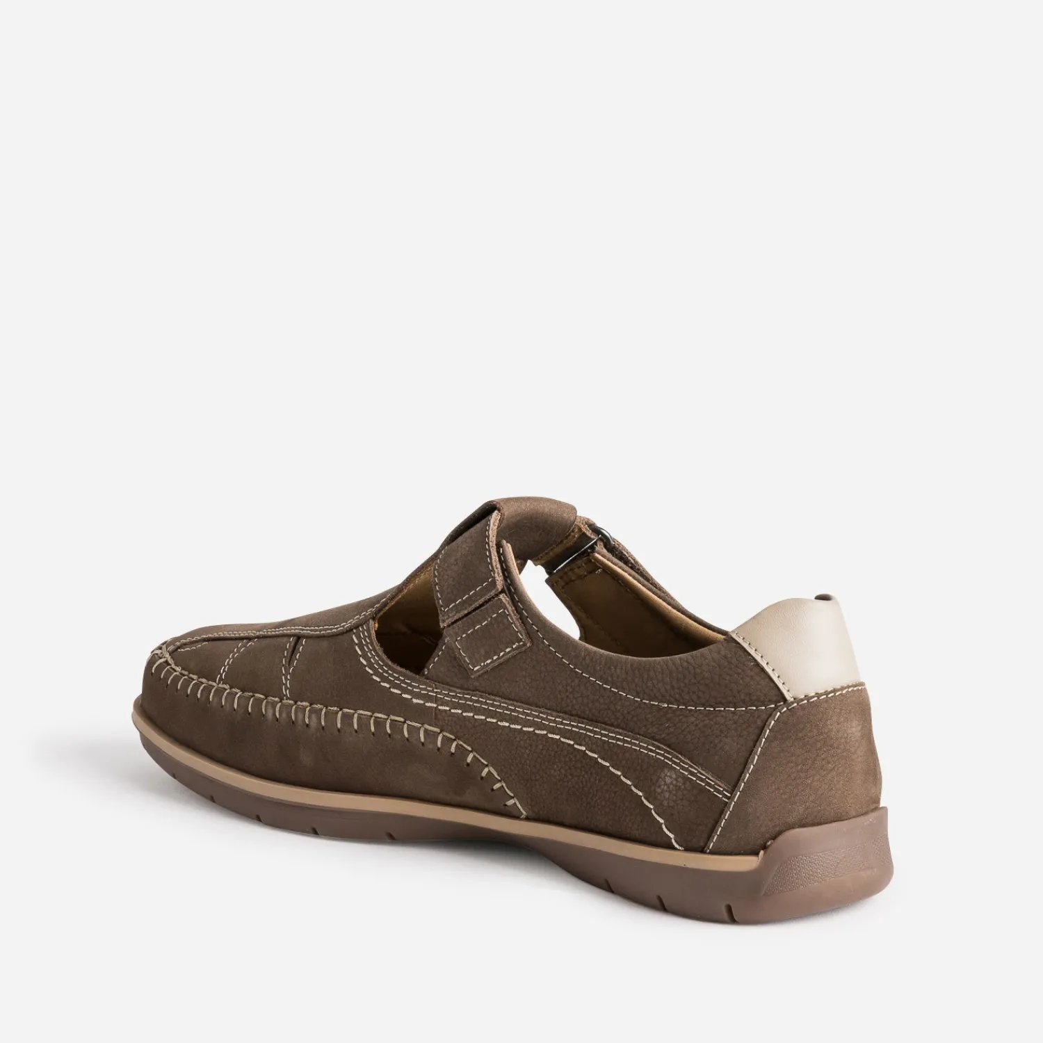 FRANCE ARNO Nu-Pieds/Sandales^Sandale taupe en cuir nubuck MARRON