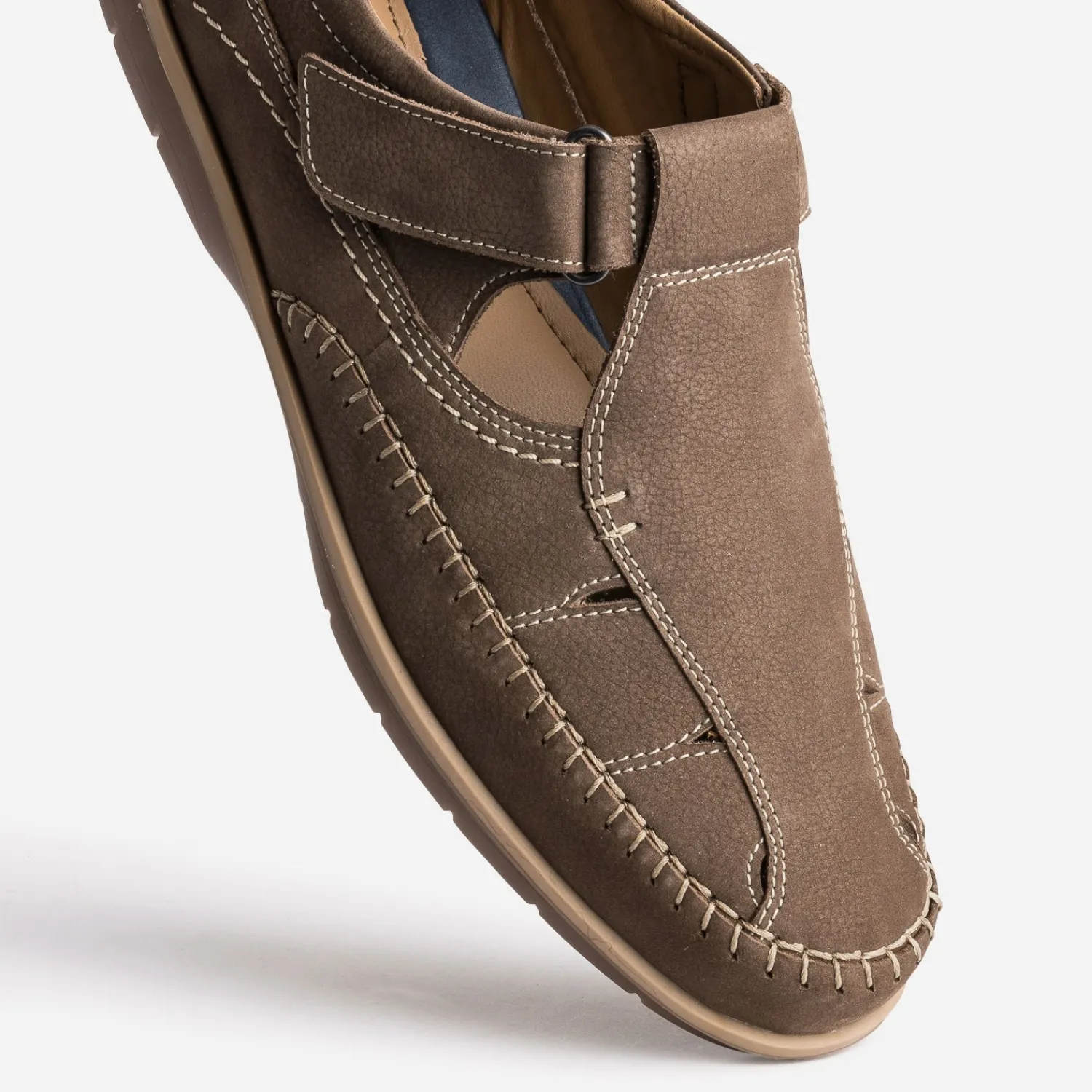 FRANCE ARNO Nu-Pieds/Sandales^Sandale taupe en cuir nubuck MARRON