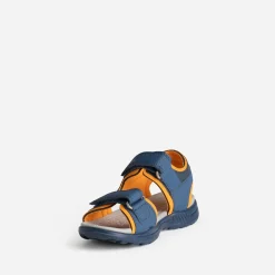GEOX Sandales^Sandale , noire, orange à scratchs MARINE