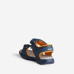GEOX Sandales^Sandale , noire, orange à scratchs MARINE