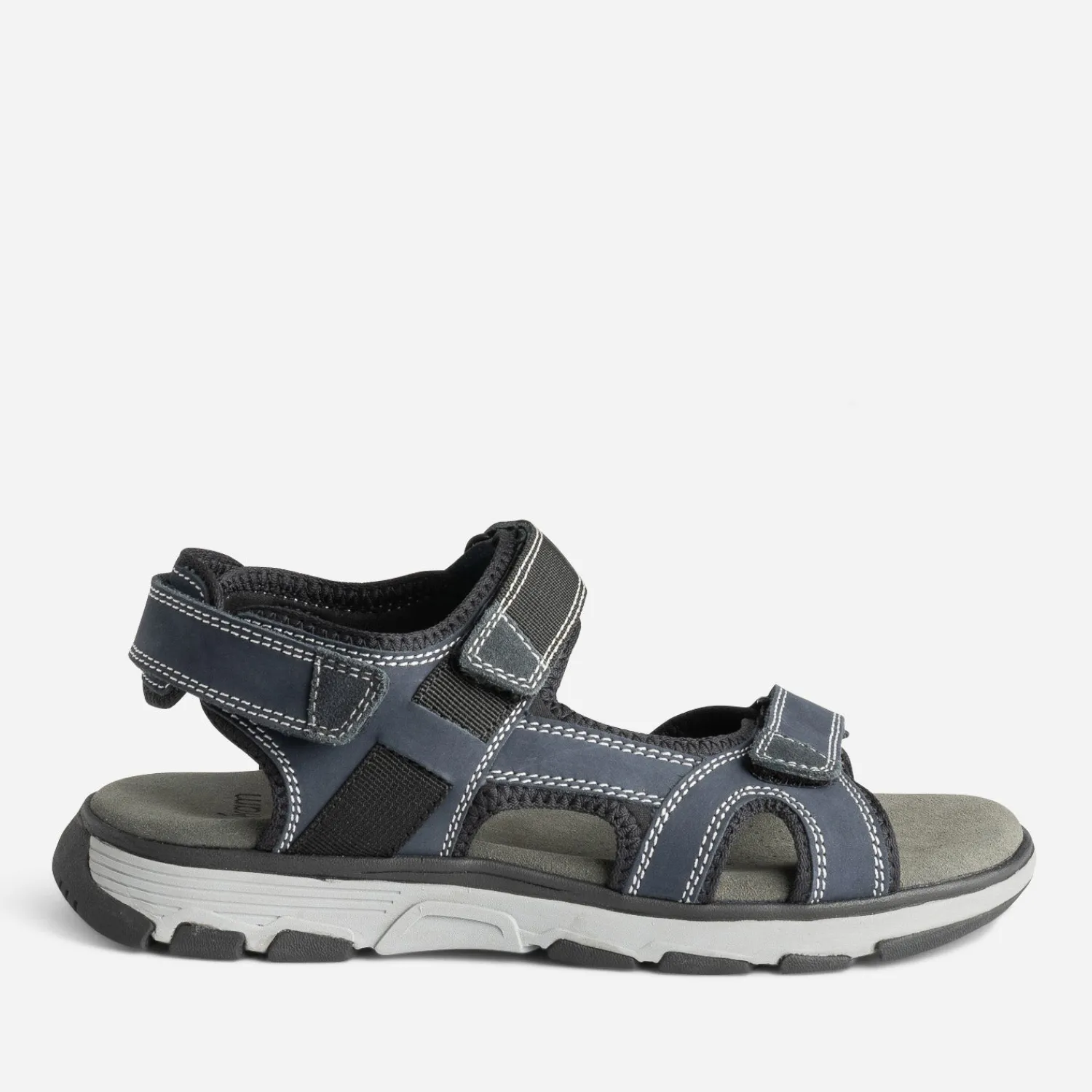 Eram Nu-Pieds/Sandales^Sandale marine cuir à scratchs BLEU