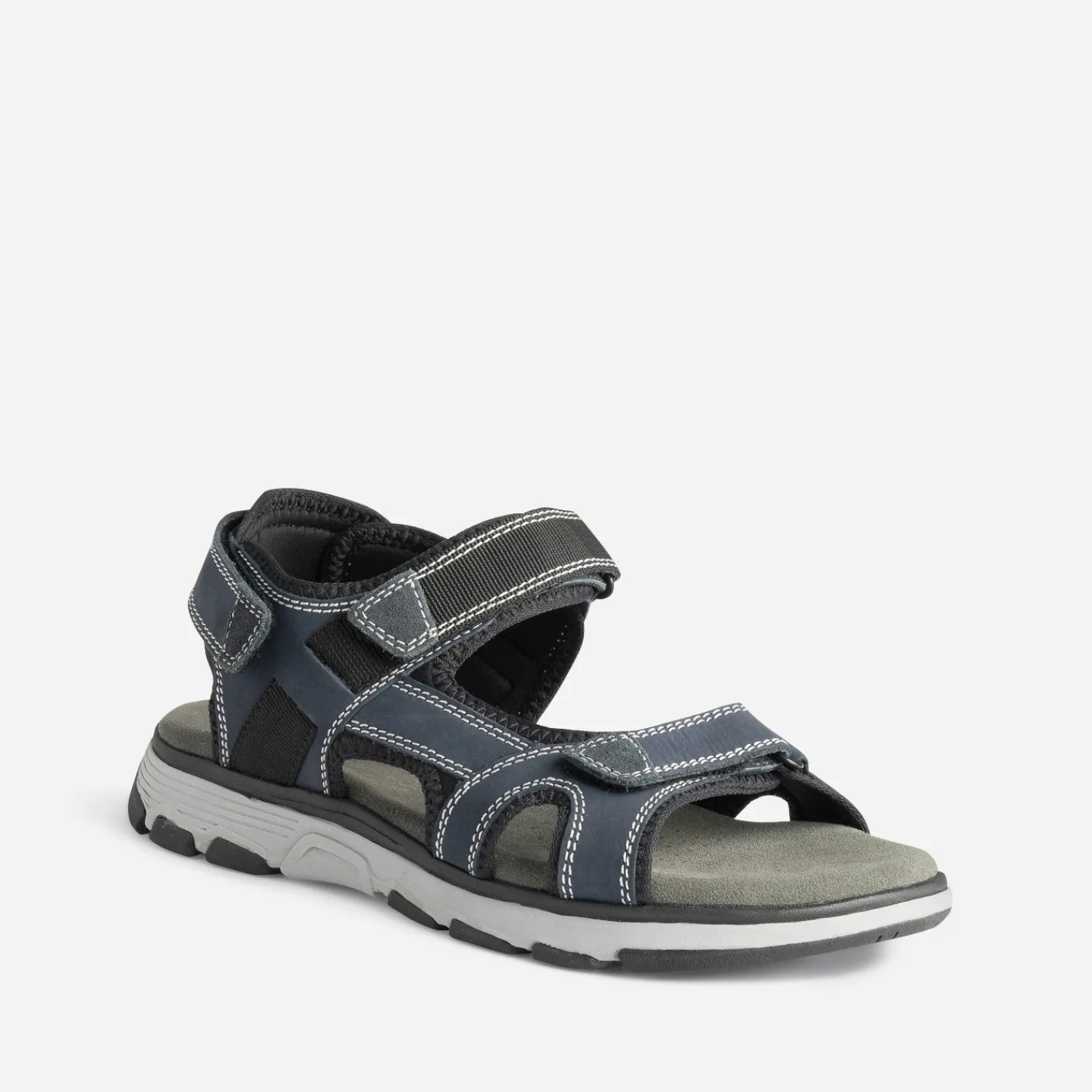 Eram Nu-Pieds/Sandales^Sandale marine cuir à scratchs BLEU
