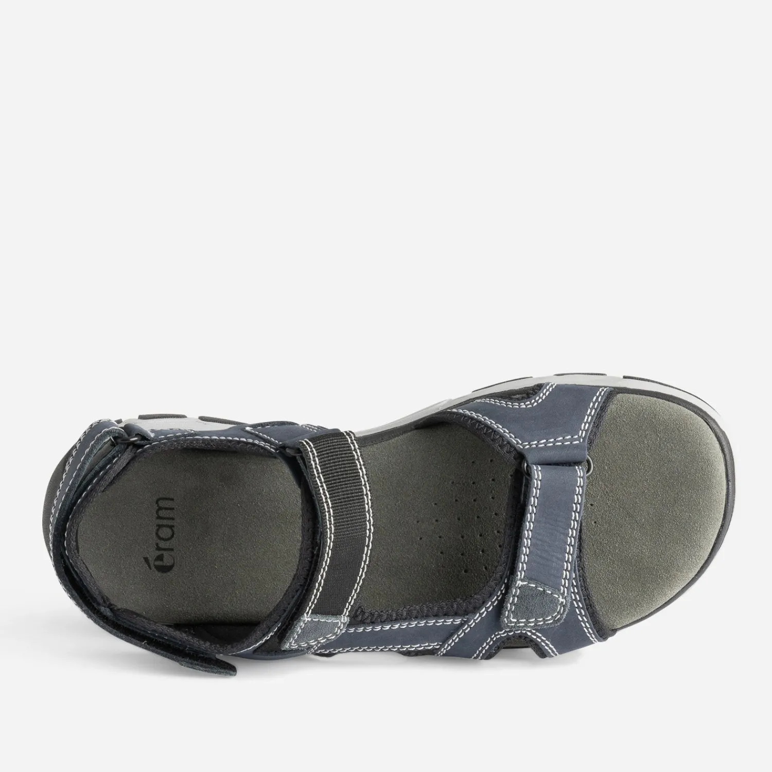 Eram Nu-Pieds/Sandales^Sandale marine cuir à scratchs BLEU