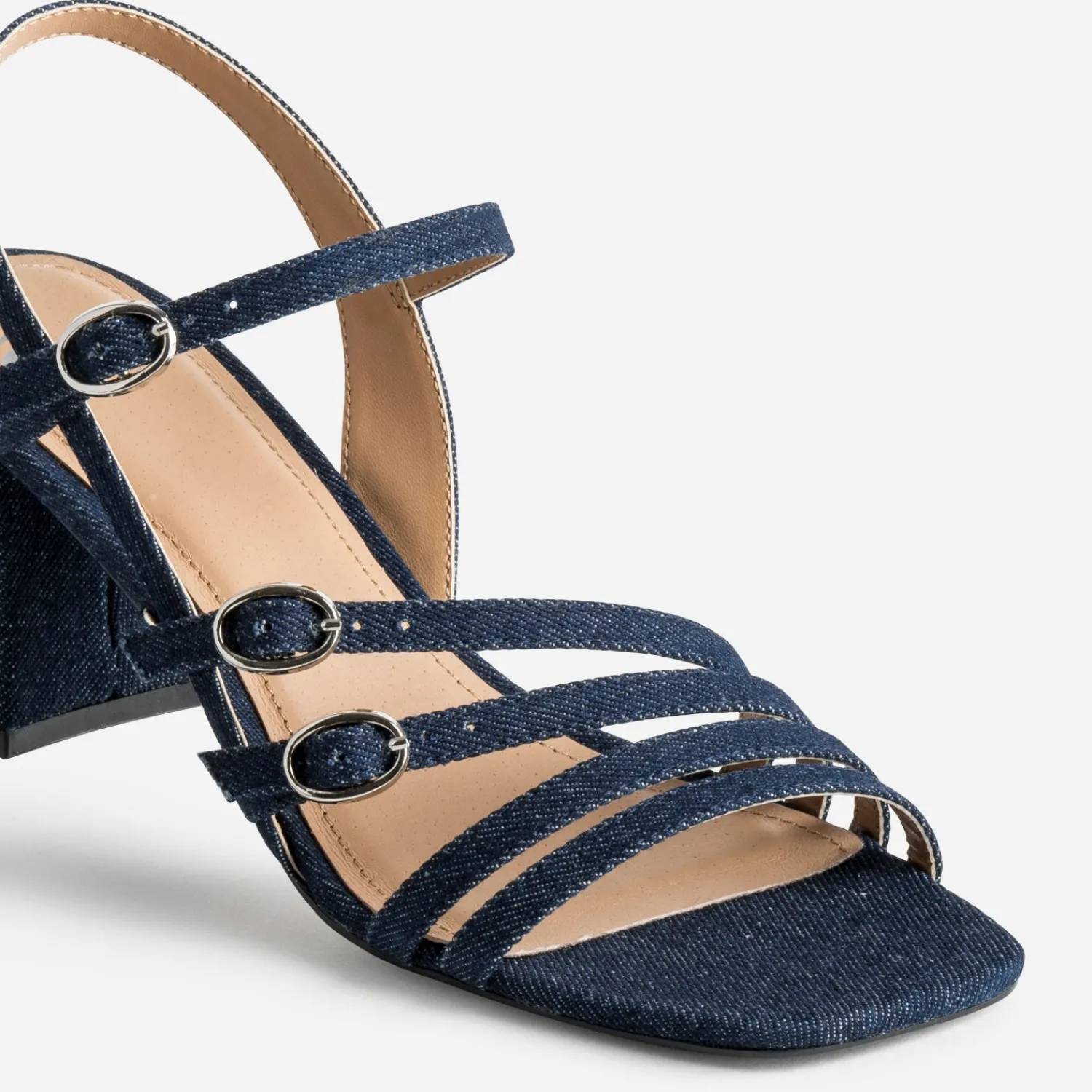 Eram Sandales^Sandale marine en jean BLEU
