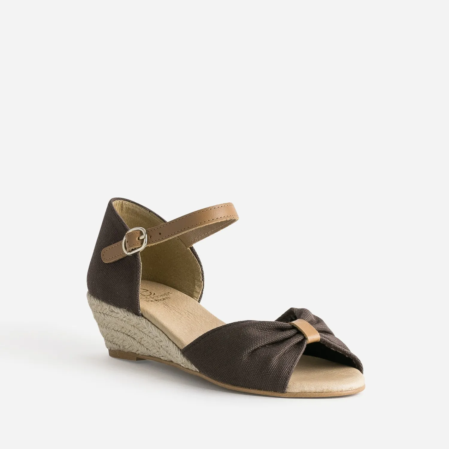 Eram Sandales^Sandale éco-conçue à petit talon compensé MARRON
