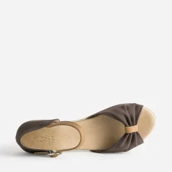 Eram Sandales^Sandale éco-conçue à petit talon compensé MARRON